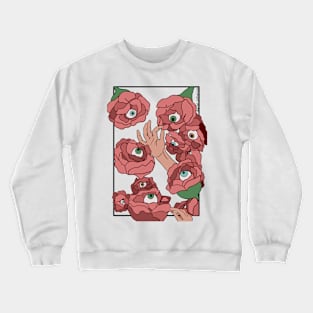 Flowers with eyeballs Crewneck Sweatshirt